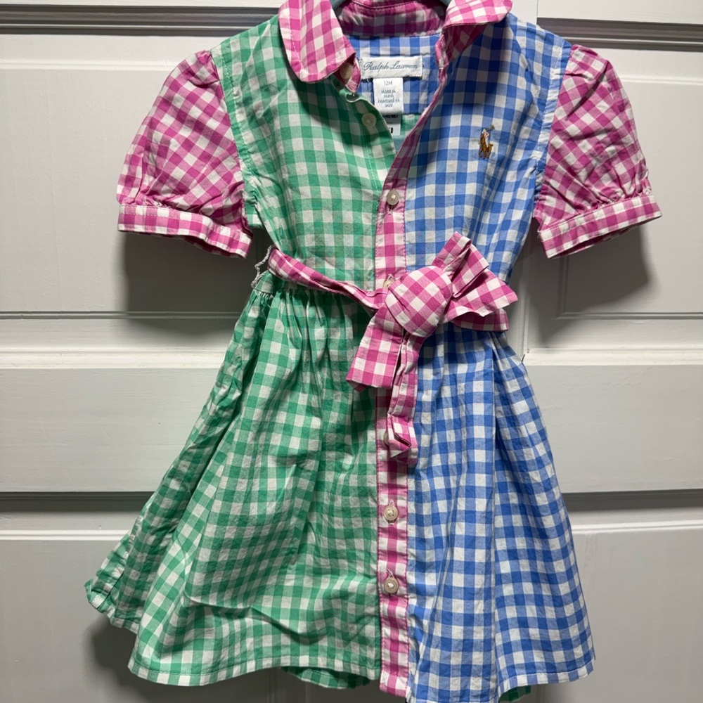 Ralph Lauren Multicolor Gingham Shirt Dress